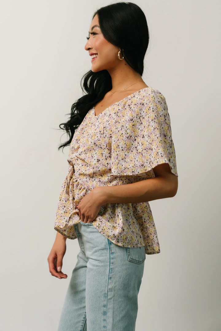 HAY Zale Peplum Top | Yellow + Lavender Tops 7 HAY Zale Peplum Top | Yellow + Lavender Tops
