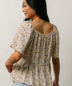 HAY Zale Peplum Top | Yellow + Lavender Tops 13 HAY Zale Peplum Top | Yellow + Lavender Tops