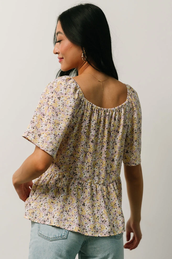 HAY Zale Peplum Top | Yellow + Lavender Tops 6 HAY Zale Peplum Top | Yellow + Lavender Tops