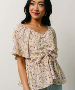 HAY Zale Peplum Top | Yellow + Lavender Tops 15 HAY Zale Peplum Top | Yellow + Lavender Tops