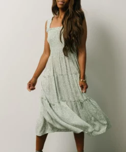 BS Zella Smocked Midi Dress | Sage Print Dresses 11 BS Zella Smocked Midi Dress | Sage Print Dresses