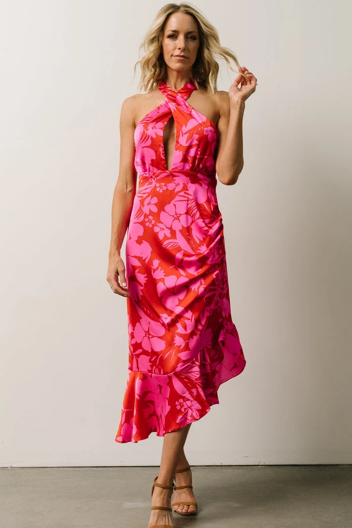 SL Ziggy Midi Dress | Fuchsia Floral 1 SL Ziggy Midi Dress | Fuchsia Floral