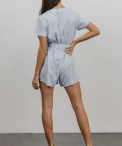 BS Zinnia Romper | Light Blue Floral