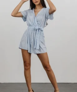 BS Zinnia Romper | Light Blue Floral