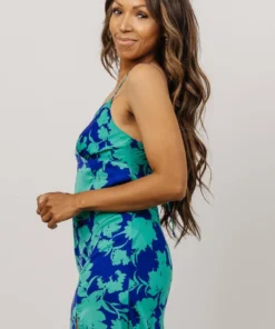 LUM Dresses Zo Lace Up Strap Dress | Navy Floral